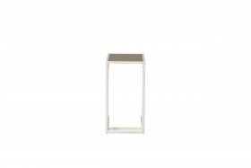 Стол приставной Скандик 42.24 (со стеклом) (металл: белый) в Нерюнгри - neryungri.katalogmebeli.com | фото 2