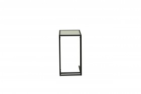Стол приставной Скандик 42.24 (со стеклом) (металл: черный) в Нерюнгри - neryungri.katalogmebeli.com | фото 2