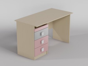Стол (прямая столешница) Грэйси (Розовый/Серый/корпус Клен) в Нерюнгри - neryungri.katalogmebeli.com | фото 1