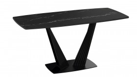 Стол раздвижной «Фабио» Тип 1 (Черный муар/Стекло черное) в Нерюнгри - neryungri.katalogmebeli.com | фото 4