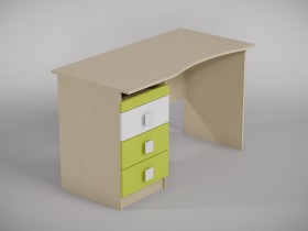 Стол (столешница с выемкой) Эппл (Зеленый/Белый/корпус Клен) в Нерюнгри - neryungri.katalogmebeli.com | фото