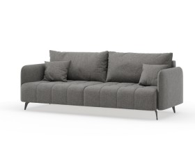 Валериан диван трёхместный прямой Стальной, ткань RICO FLEX 9292 в Нерюнгри - neryungri.katalogmebeli.com | фото 1