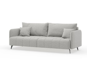 Валериан диван трёхместный прямой Светло-серый, ткань RICO FLEX 108 в Нерюнгри - neryungri.katalogmebeli.com | фото