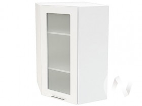Угловой шкаф со стеклом Валерия-М ШВУС-599 (Белый глянец/Белый/верхний/высокий) в Нерюнгри - neryungri.katalogmebeli.com | фото